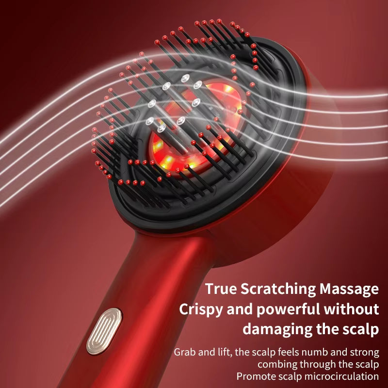Electric Massage Comb with Vibration Red Light Therapy Scalp Brush Hair Growth Anti-Hair Loss Liquid Oil Applicator Hair Care